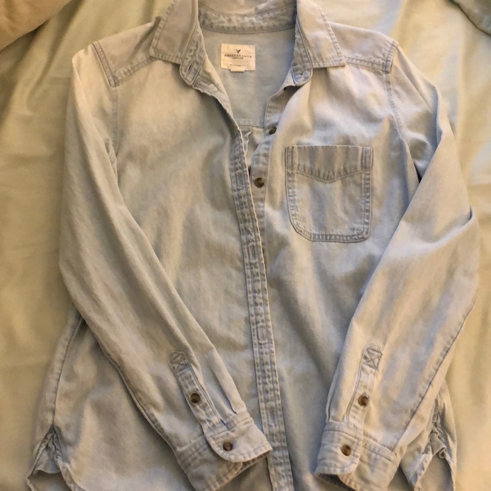 Never worn like new jean flannel like shirt